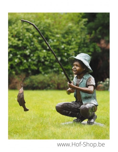 Pêcheur - statue en bronze (B50608)