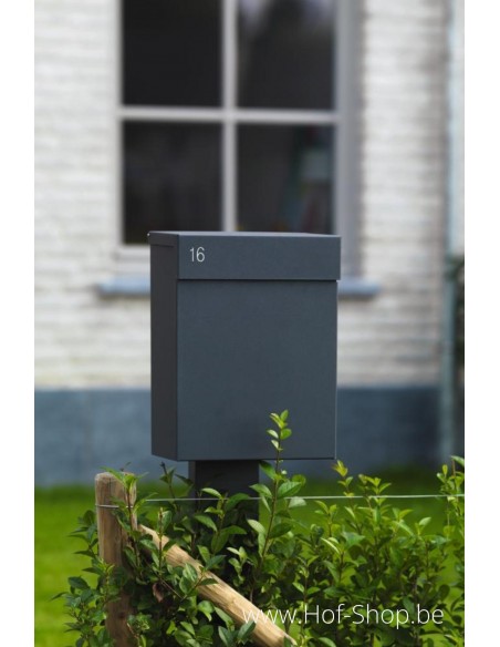 Albo Topa op staander RAL 9016 - aluminium Brievenbus