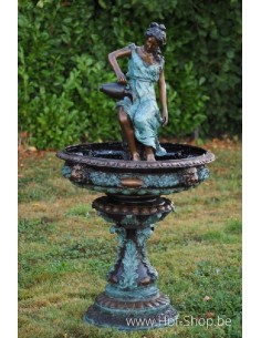 Fontaine femme à cruche - statue en bronze (B52290)
