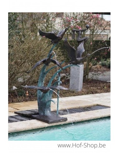 Fontaine des 4 canards - statue en bronze (B52465)