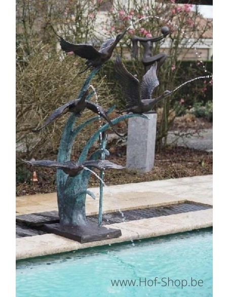Fontaine des 4 canards - statue en bronze (B52465)