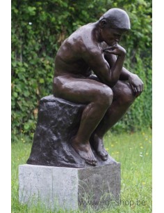 Grote denker van Rodin - bronzen beeld (B55675)
