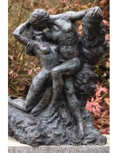De kus van Rodin - bronzen beeld (B55909)