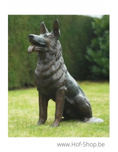 Chien assis - statue en bronze (B56814)