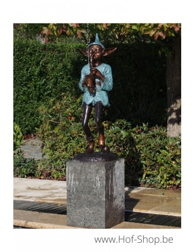 Pixie met saxofoon - bronzen beeld (B58808)