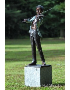 Violonist - sculpture en bronze (B74055)