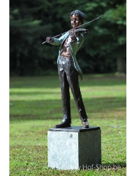 Violonist - sculpture en bronze (B74055)