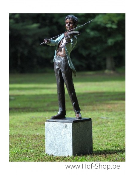 Violonist - sculpture en bronze (B74055)