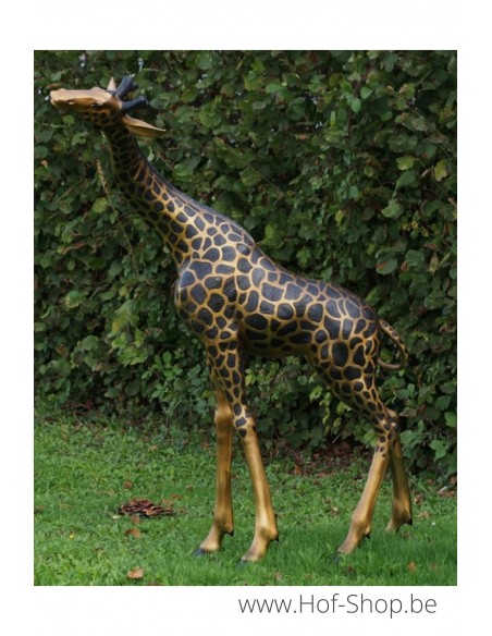 Giraf kop opzij - bronzen beeld (B77022)
