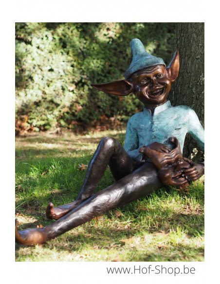Pixie avec un masque - statue en bronze (B91324)