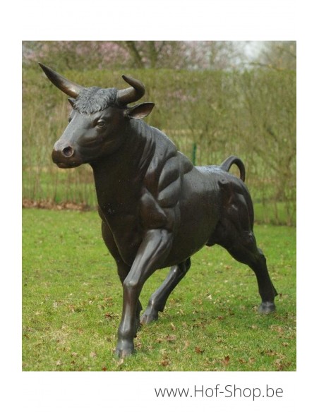 Grand taureau tête haute - statue en bronze (B76345)