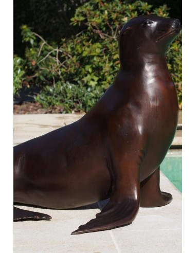 Lion de mer - statue en bronze (B94566)