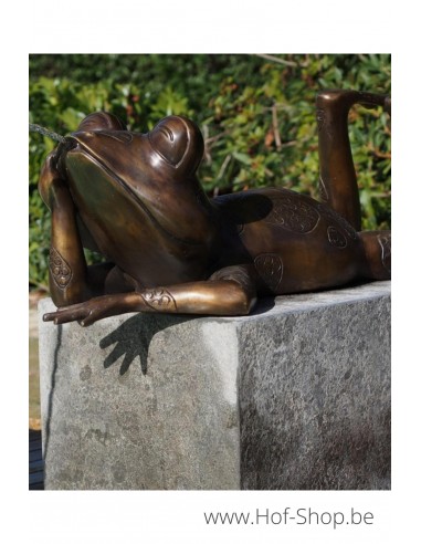 Grenouille couchée - statue en bronze (PB61101)