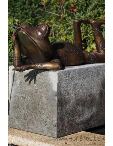 Grenouille couchée - statue en bronze (PB61101)
