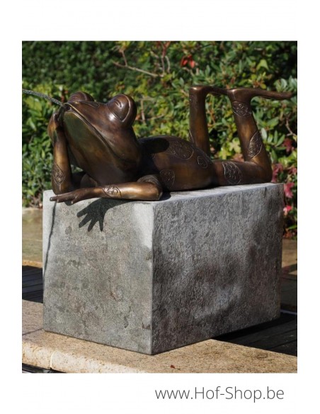 Grenouille couchée - statue en bronze (PB61101)