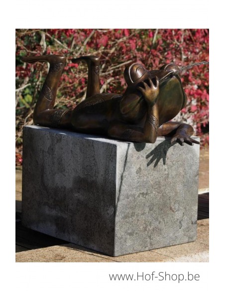 Grenouille couchée - statue en bronze (PB61101)