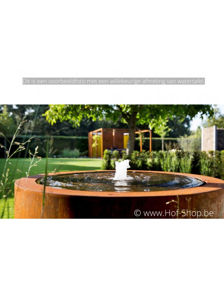 Watertafel rond 145 x 40 cm - Watertafel Adezz cortenstaal