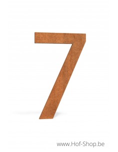 Nummer 7 cortenstaal (12 cm hoog) - Huisnummer Adezz