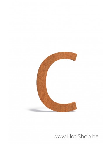 Letter C cortenstaal (9 cm hoog) - Huisnummer Adezz