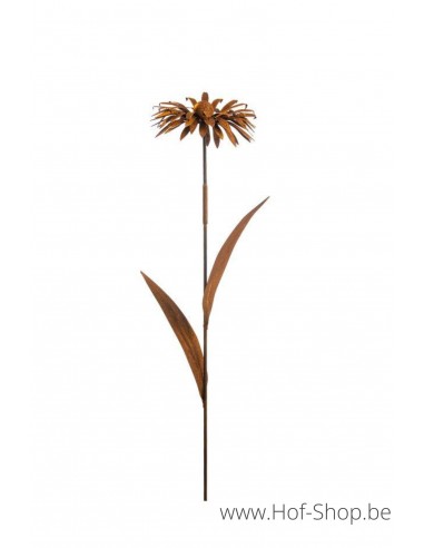 Piquet de jardin broméliacée 3D sur tige - figurine en métal Ecorouille (MD70037)