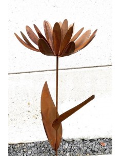 Piquet de jardin calice sur tige - figurine en métal Ecorouille (MD14161)