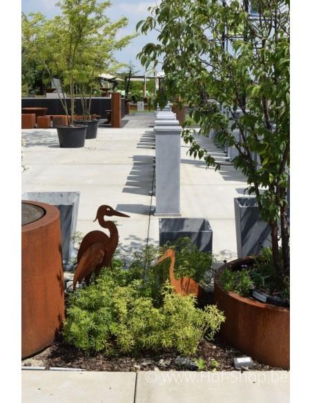 Blauwe Reiger - metalen figuur in ecoroest (MD14001)