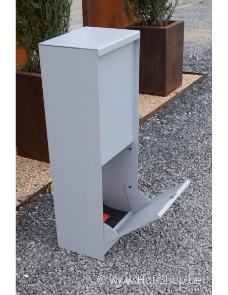 MODÈLE DE SHOWROOM Dropbox Small RAL 9006 Back Door - ONZO boîte à colis aluminium