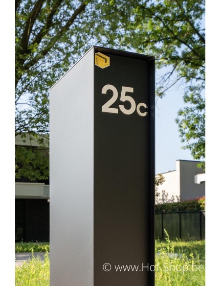 Letter C inox look - aluminium 5 cm hoog (huisnummer Albo)