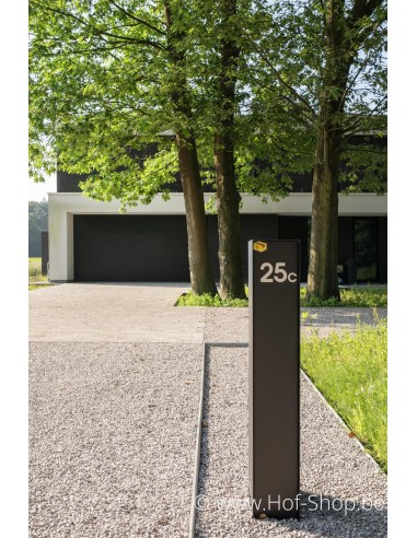 Letter C inox look - aluminium 5 cm hoog (huisnummer Albo)