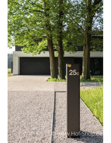 Letter C inox look - aluminium 5 cm hoog (huisnummer Albo)