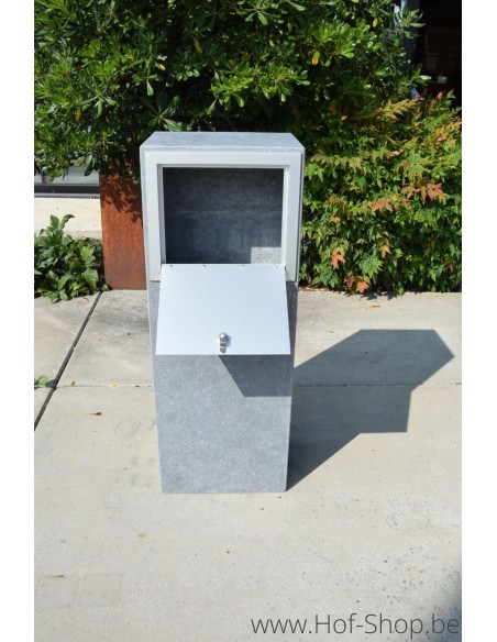 P-Box 4 Aspect bois - boîte aux lettres en pierre bleue