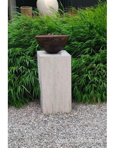 Travertin Sokkel 30 x 30 x 80 cm - Zuil Solace Living