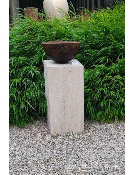Travertin Sokkel 30 x 30 x 80 cm - Zuil Solace Living