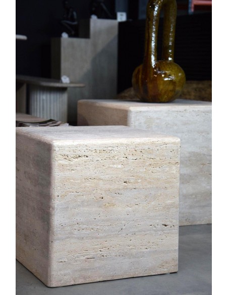 Travertin Sokkel 40 x 40 x 40 cm - Zuil Solace Living