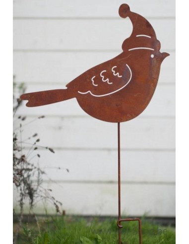 Oiseau avec Bonnet - figurine en métal Ecorouille (MD14182)