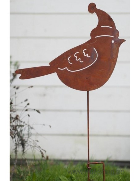 Oiseau avec Bonnet - figurine en métal Ecorouille (MD14182)