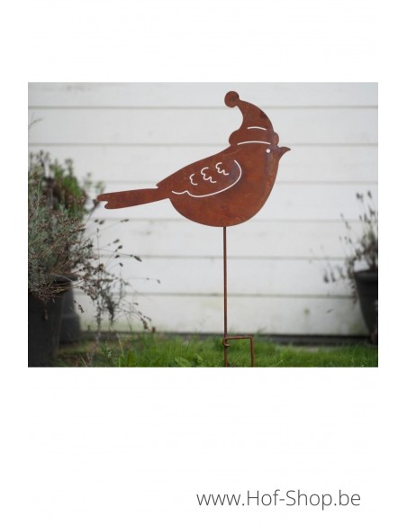 Oiseau avec Bonnet - figurine en métal Ecorouille (MD14182)