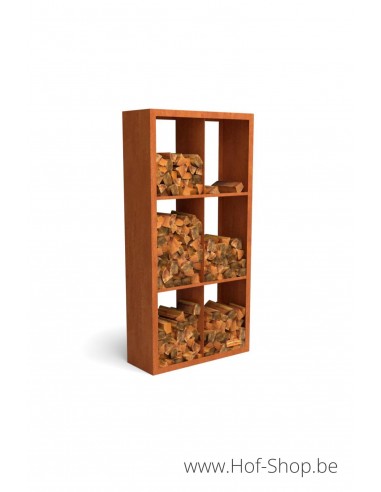 Egura Dividi 100 x 38,5 x 200 cm - Rack à Buches en acier Corten Geroba (EGURADC53)