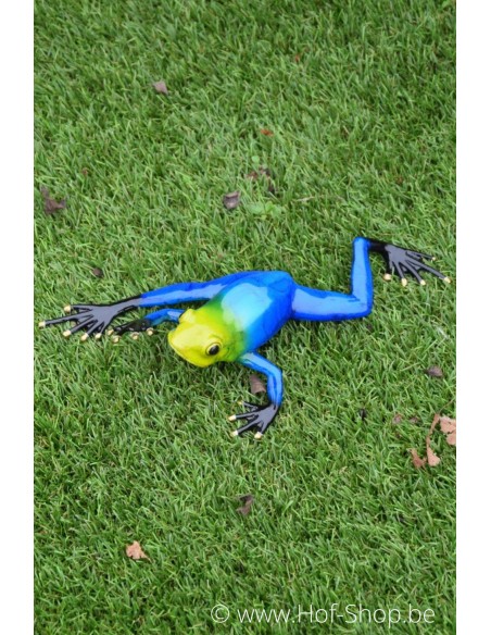 Regenwoud kikker (blauw) - bronzen beeld (AN0983BR-C)