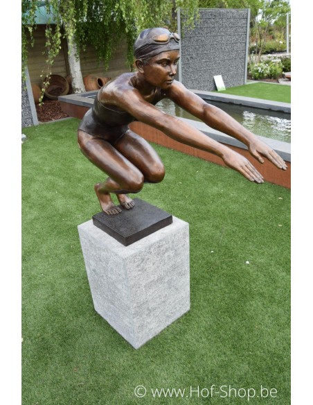 Lily duikt in het water - bronzen beeld (B1416)
