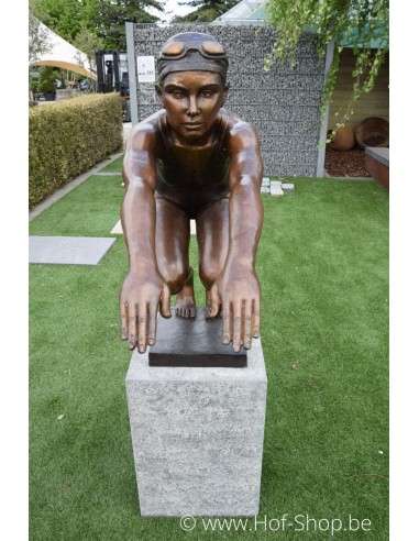Lily duikt in het water - bronzen beeld (B1416)