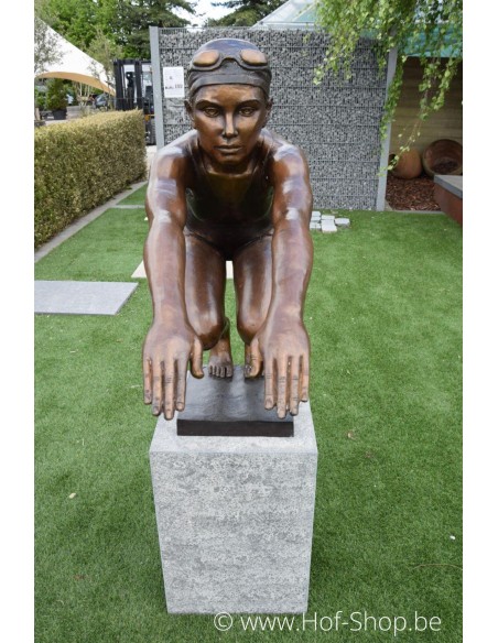 Lily duikt in het water - bronzen beeld (B1416)