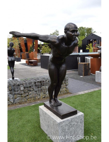 David nageur - statue en bronze (B1367)