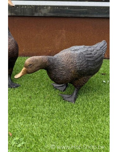 Staande eend  - bronzen beeld (AN1232BR-B)