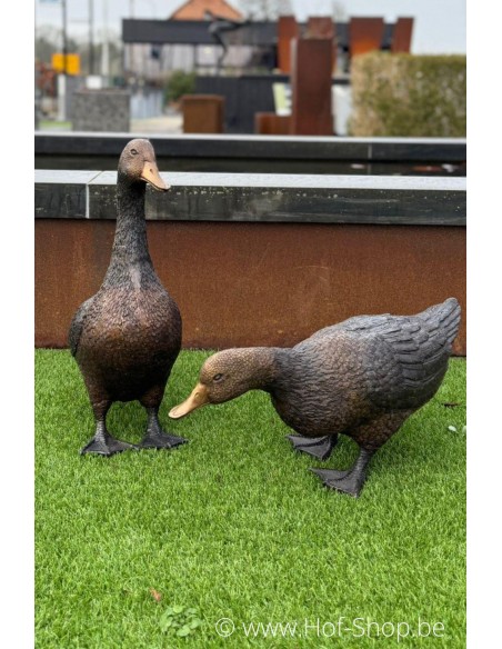 Staande eend  - bronzen beeld (AN1232BR-B)
