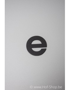 Letter e - zwart aluminium 5 cm hoog (huisnummer 'fuji' KatoDesign)
