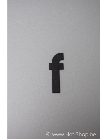 Letter f - zwart aluminium 5 cm hoog (huisnummer 'fuji' KatoDesign)