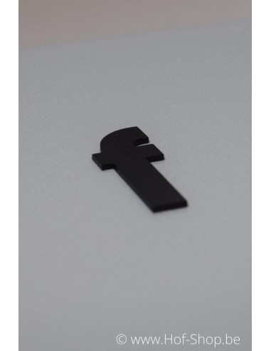 Letter f - zwart aluminium 5 cm hoog (huisnummer 'fuji' KatoDesign)