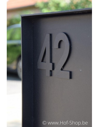 Nummer 4 - zwart aluminium 8 cm hoog (huisnummer 'fuji' KatoDesign)