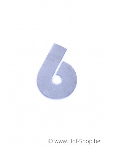 Numéro 6 - acier inoxydable de 7 cm de haut (numéro de maison 'bahama' KatoDesign)